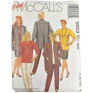 1990s Vintage McCalls Sewing Pattern 5653 Misses Jacket Skirt Pants & Top SZ 12
